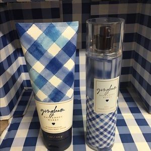 Gingham Bath and Body works set